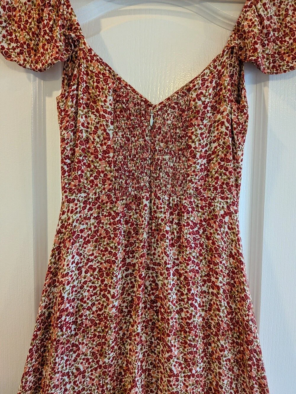 Reformation Petites Baxley Floral Midi Dress La Vie En Rose Red Pink Size 2 - Picture 10 of 16